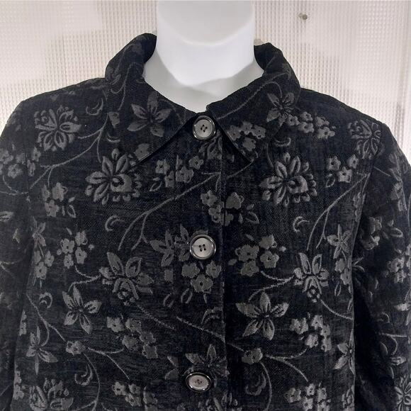 DRESSBARN WOMAN! BLACK ON BLACK TAPESTRY STYLE EMBROIDERED JACKET! SZ 18W - Picture 5 of 13